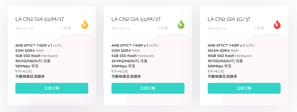 MoeCloud 洛杉矶CN2 GIA套餐