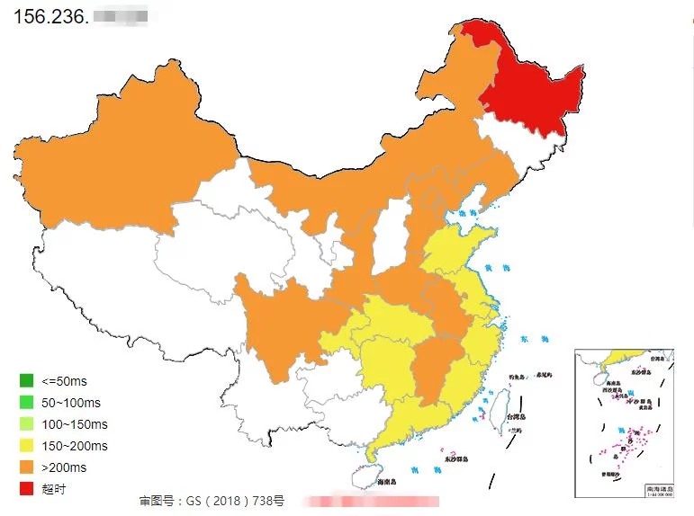 云创网络 洛杉机 CN2 GIA 机房全国Ping
