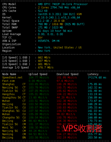 DMIT 美国洛杉矶sPro系列高防服务器superbench