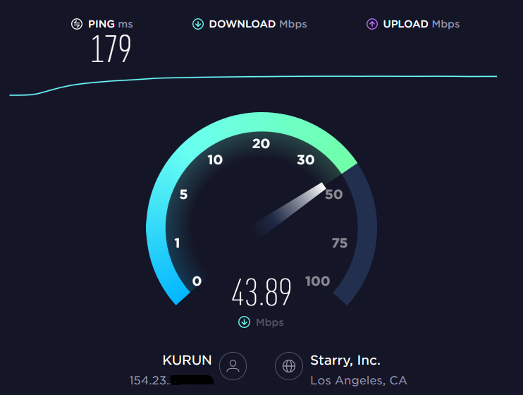 酷润云（KURUN CLOUD）洛杉矶SAS2套餐 speedtest