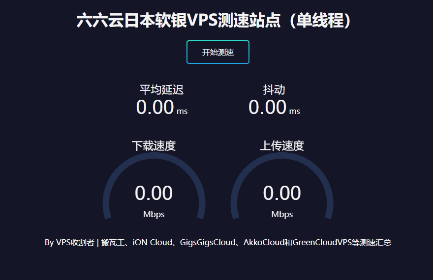 六六云 日本软银SoftBank套餐单线程测速站点