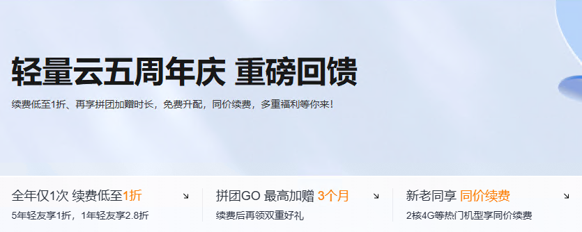 腾讯云轻量云五周年庆