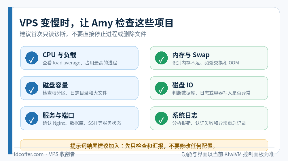 服务器变慢时可让 Amy 进行的只读检查项目