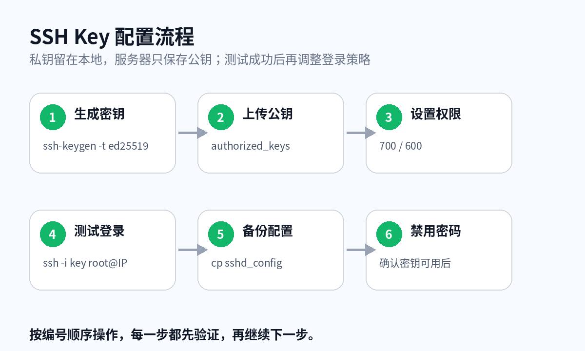 搬瓦工配置SSH Key登录流程