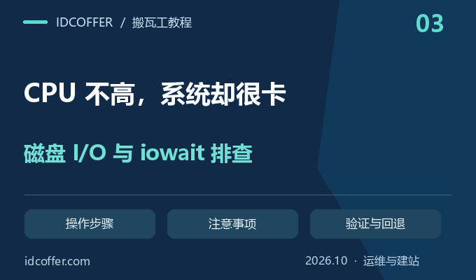 搬瓦工 VPS 磁盘 I/O 占用过高怎么办？iowait 与读写瓶颈排查