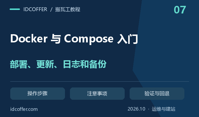 搬瓦工安装 Docker 与 Docker Compose:部署、更新、日志和备份