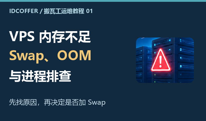 搬瓦工 VPS 内存不足怎么办?Swap、OOM 和进程排查