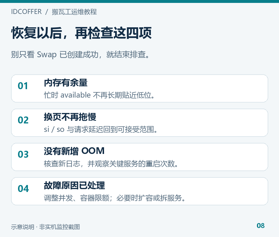 内存故障恢复后应核查的四项结果