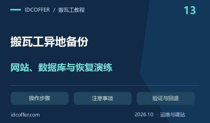 搬瓦工异地备份教程：网站、数据库和 Docker 数据如何恢复
